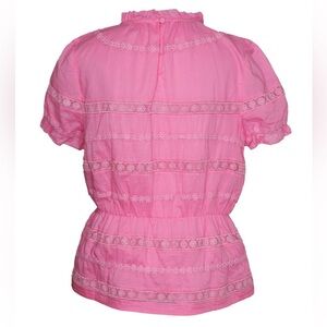 J.Crew Pink Lace Trim Blouse